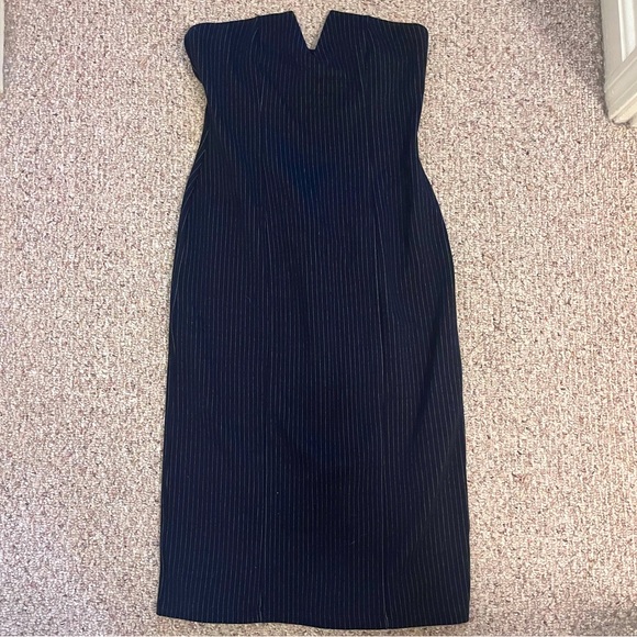 NWT Anthropologie strapless pinstripe dress - Picture 3 of 6
